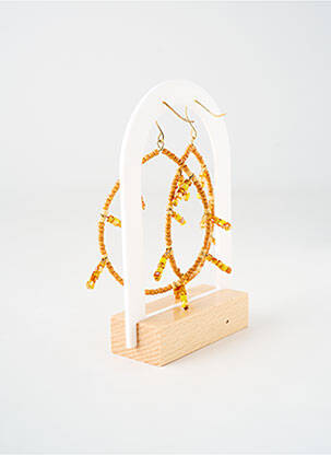 Boucles d’oreilles matériaux métal orange TATA GISELE femme