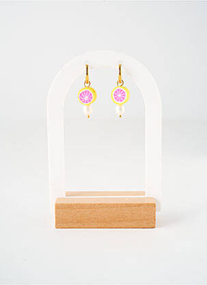 Boucles d’oreilles imprimé jaune TATA GISELE femme