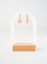 Boucles d’oreilles imprimé jaune TATA GISELE femme