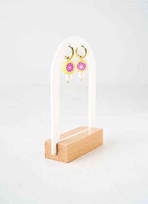 Boucles d’oreilles imprimé jaune TATA GISELE femme