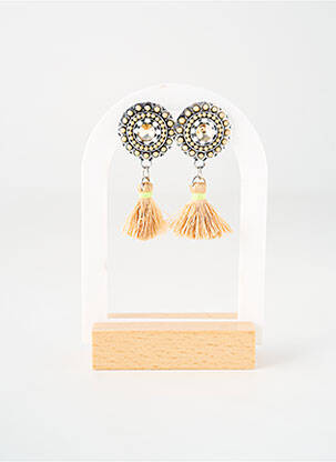 Boucles d’oreilles ornement oxyde de zirconium beige TATA GISELE femme