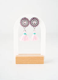 Boucles d’oreilles ornement oxyde de zirconium rose TATA GISELE femme