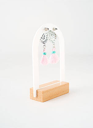 Boucles d’oreilles ornement oxyde de zirconium rose TATA GISELE femme