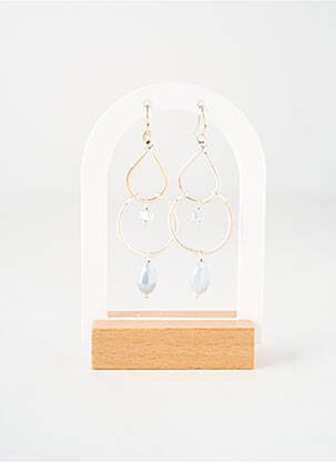 Boucles d’oreilles ornement breloque / pampille gris TATA GISELE femme