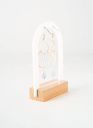 Boucles d’oreilles ornement breloque / pampille gris TATA GISELE femme