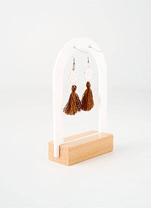 Boucles d’oreilles ornement breloque / pampille marron TATA GISELE femme