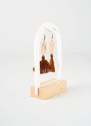 Boucles d’oreilles ornement breloque / pampille marron TATA GISELE femme