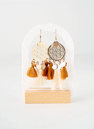 Boucles d’oreilles matériaux métal beige TATA GISELE femme