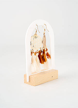Boucles d’oreilles matériaux métal beige TATA GISELE femme