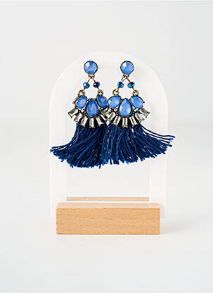 Boucles d’oreilles ornement breloque / pampille bleu TATA GISELE femme