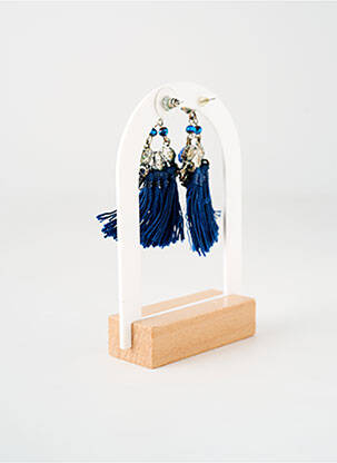 Boucles d’oreilles ornement breloque / pampille bleu TATA GISELE femme