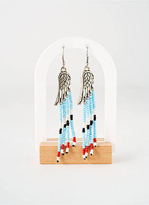Boucles d’oreilles ornement perles bleu TATA GISELE femme