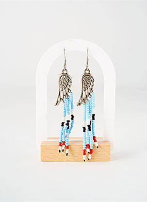 Boucles d’oreilles ornement perles bleu TATA GISELE femme