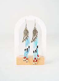 Boucles d’oreilles ornement perles bleu TATA GISELE femme