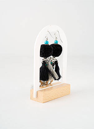Boucles d’oreilles ornement breloque / pampille noir TATA GISELE femme