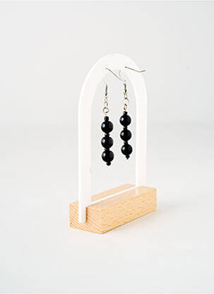 Boucles d’oreilles matériaux métal noir TATA GISELE femme