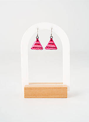 Boucles d’oreilles imprimé rose TATA GISELE femme
