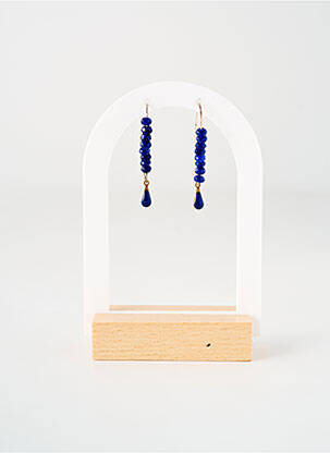 Boucles d’oreilles fermeture crochet bleu TATA GISELE femme
