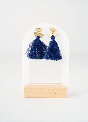Boucles d’oreilles ornement breloque / pampille bleu TATA GISELE femme