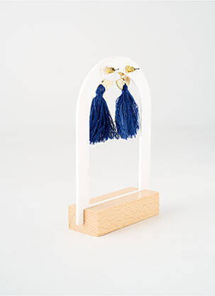 Boucles d’oreilles ornement breloque / pampille bleu TATA GISELE femme