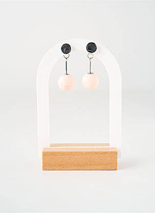 Boucles d’oreilles ornement breloque / pampille beige TATA GISELE femme