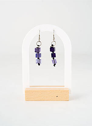 Boucles d’oreilles fermeture crochet violet TATA GISELE femme