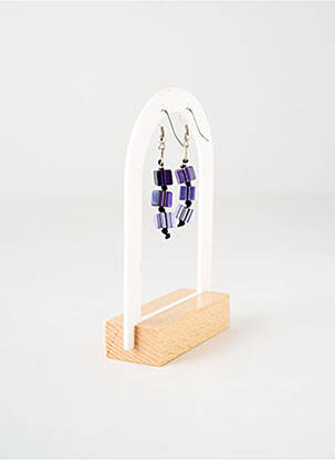 Boucles d’oreilles fermeture crochet violet TATA GISELE femme