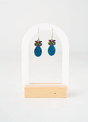 Boucles d’oreilles imprimé bleu TATA GISELE femme
