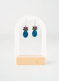 Boucles d’oreilles imprimé bleu TATA GISELE femme