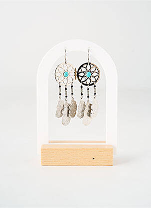 Boucles d’oreilles ornement breloque / pampille argent TATA GISELE femme