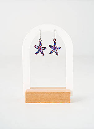 Boucles d’oreilles imprimé violet TATA GISELE femme