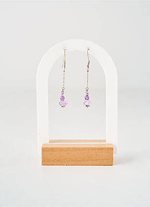 Boucles d’oreilles matériaux métal violet TATA GISELE femme