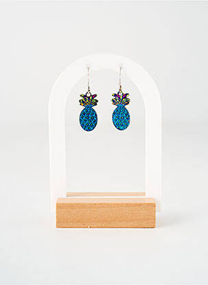 Boucles d’oreilles imprimé bleu TATA GISELE femme