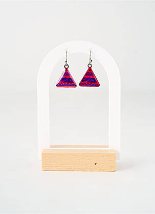 Boucles d’oreilles imprimé rose TATA GISELE femme