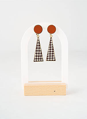 Boucles d’oreilles marron TATA GISELE pour femme