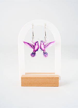 Boucles d’oreilles violet TATA GISELE pour femme