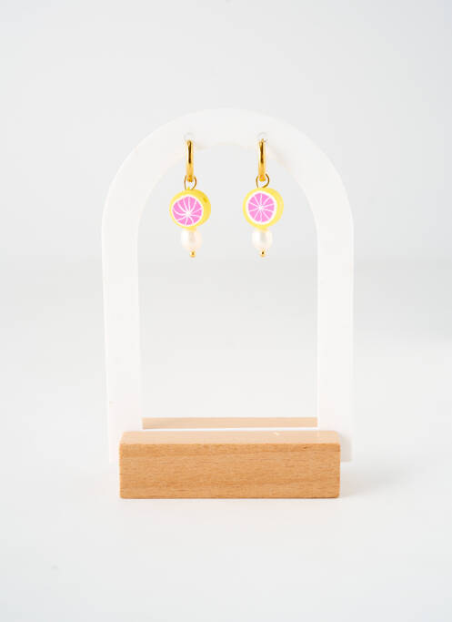 Boucles d’oreilles imprimé jaune TATA GISELE femme