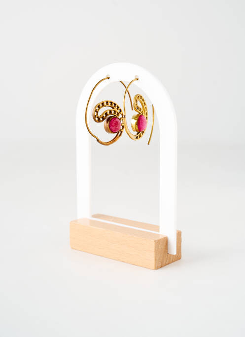 Boucles d’oreilles matériaux métal rose TATA GISELE femme