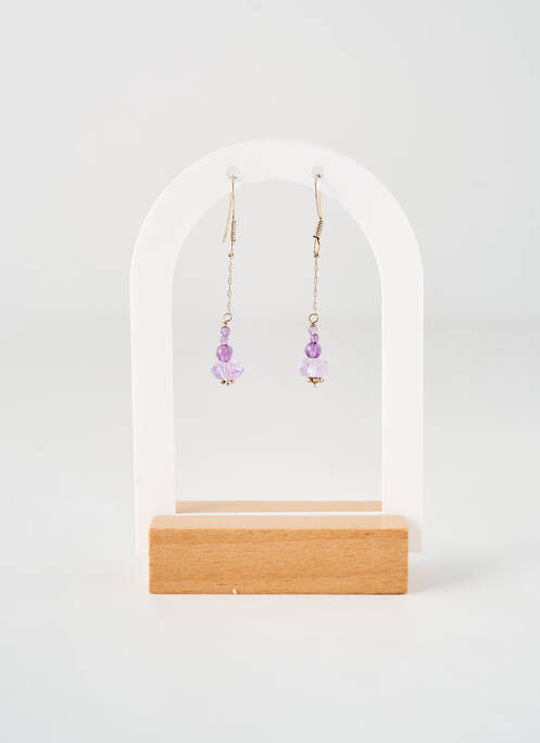 Boucles d’oreilles matériaux métal violet TATA GISELE femme