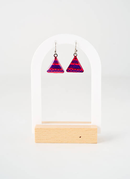 Boucles d’oreilles imprimé rose TATA GISELE femme