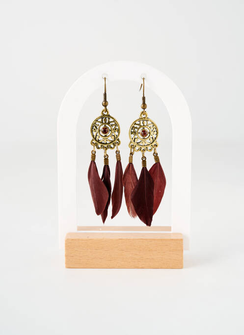 Boucles d’oreilles marron TATA GISELE pour femme