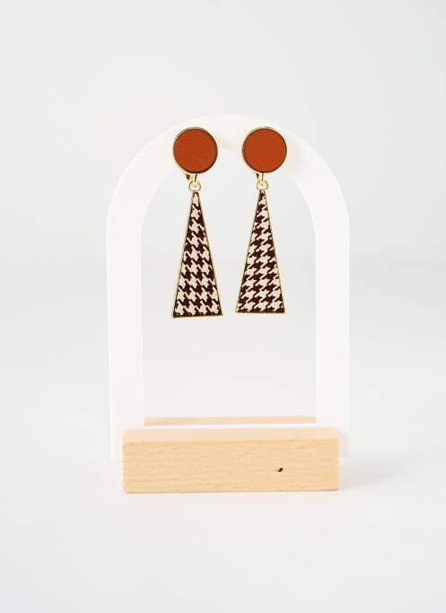 Boucles d’oreilles marron TATA GISELE pour femme