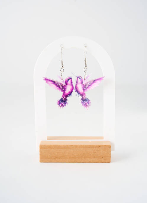 Boucles d’oreilles violet TATA GISELE pour femme