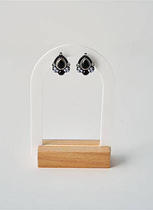 Boucles d’oreilles noir TATA GISELE femme