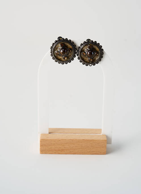 Boucles d’oreilles marron TATA GISELE pour femme