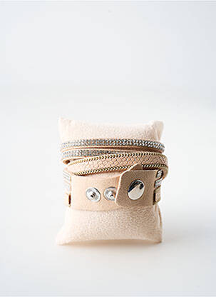 Bracelet matériaux cuir beige TATA GISELE femme