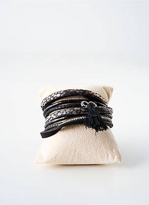 Bracelet fermeture fermoir clips noir TATA GISELE femme
