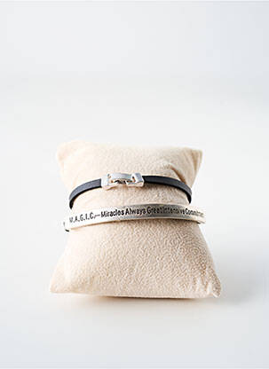Bracelet fermeture fermoir clips noir TATA GISELE femme