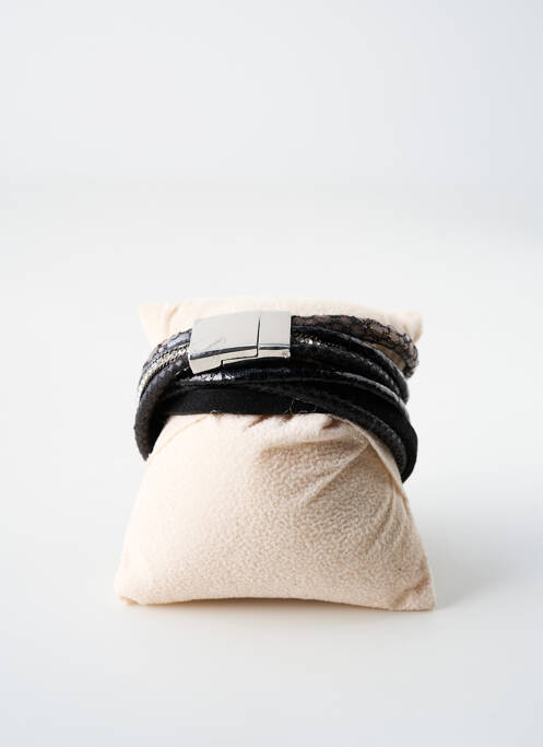 Bracelet fermeture fermoir clips noir TATA GISELE femme