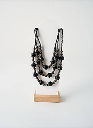 Collier ornement perles noir TATA GISELE femme